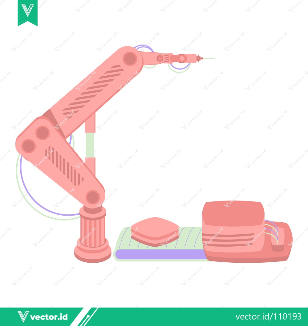Premium Vector of Robotic Arm with Industrial Components