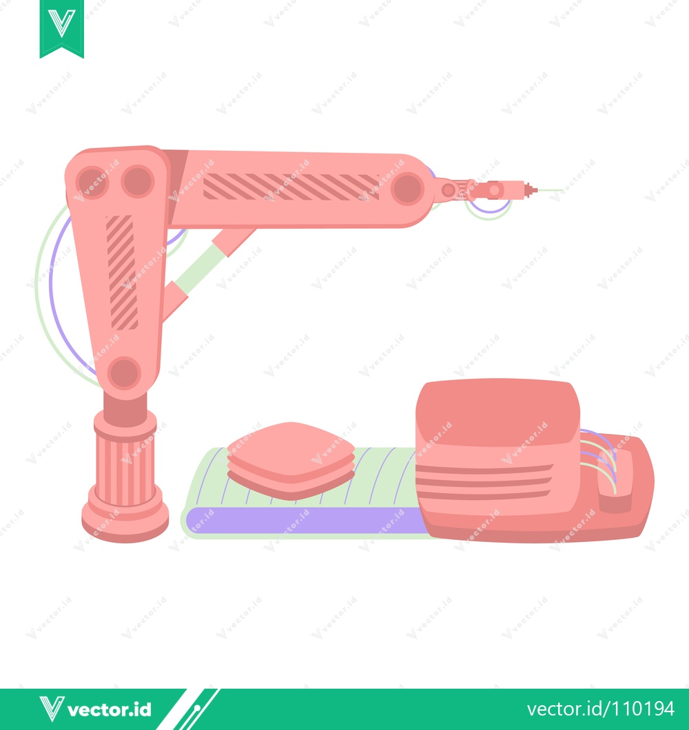 Premium Vector dari Automated Robotic Arm Performing Cosmetic Application on Skincare Products