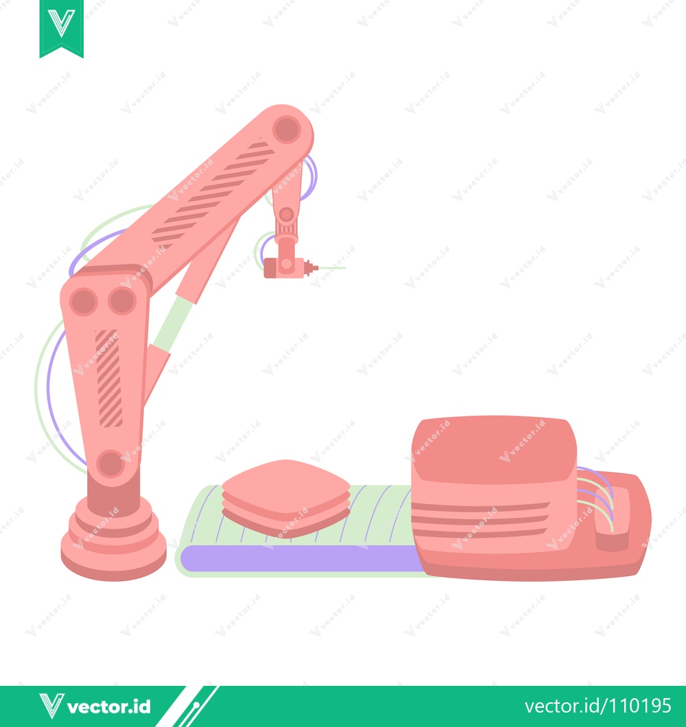 Premium Vector of Automated Robotic Arm in a Factory Setting