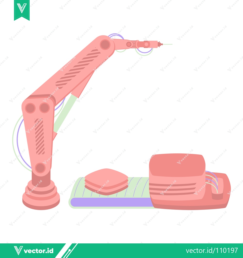 Premium Vector of Automated Robotic Arm in Industrial Setting