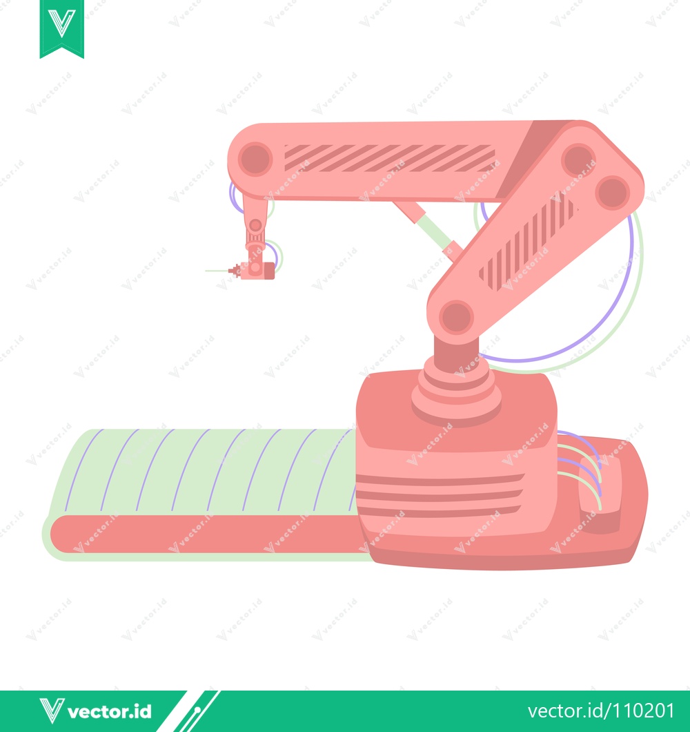 Premium Vector of Automated Robotic Arm in Industrial Manufacturing Setting