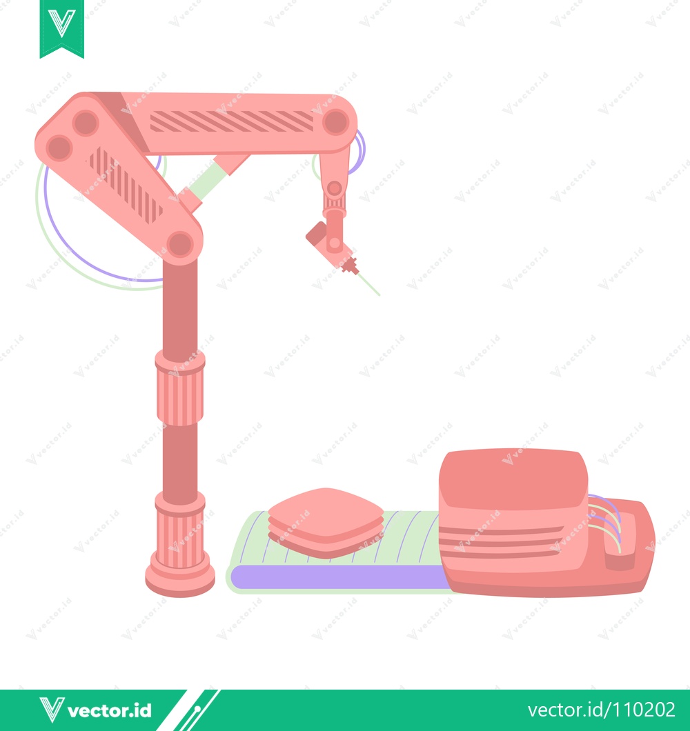 Premium Vector of Robotic Arm with Industrial Base and Platform