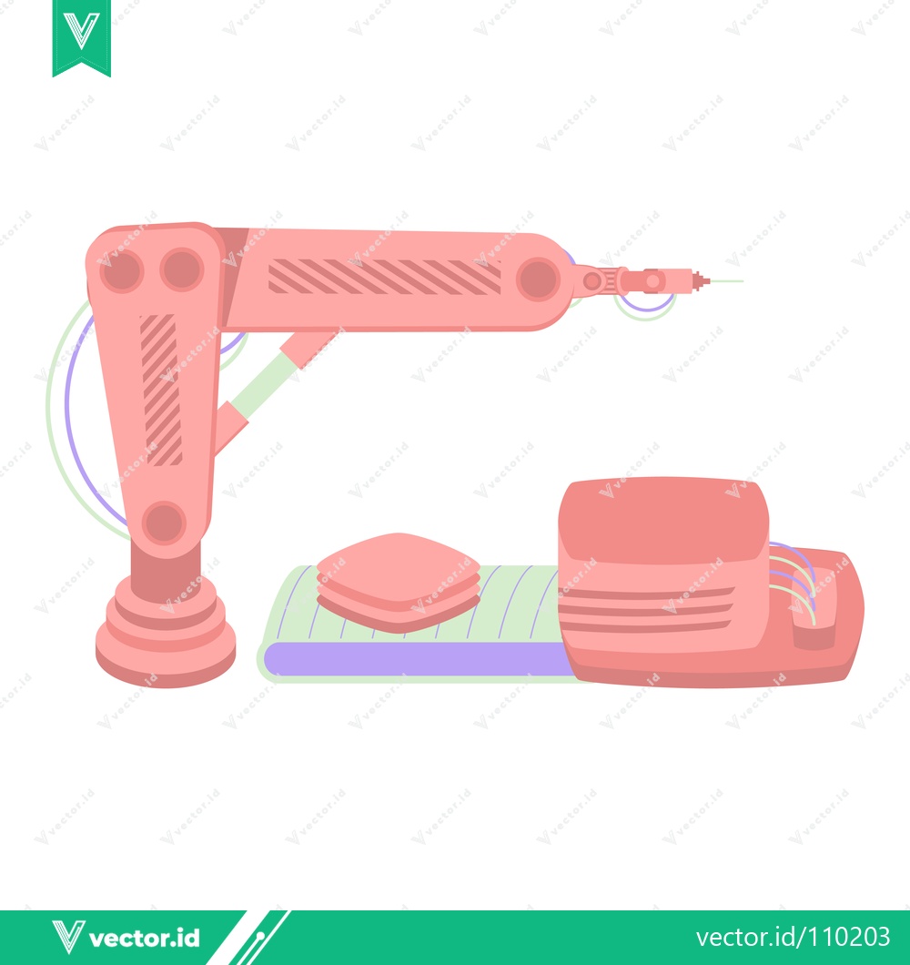 Premium Vector dari Robotic Arm with Precision Tool for Manufacturing and Automation