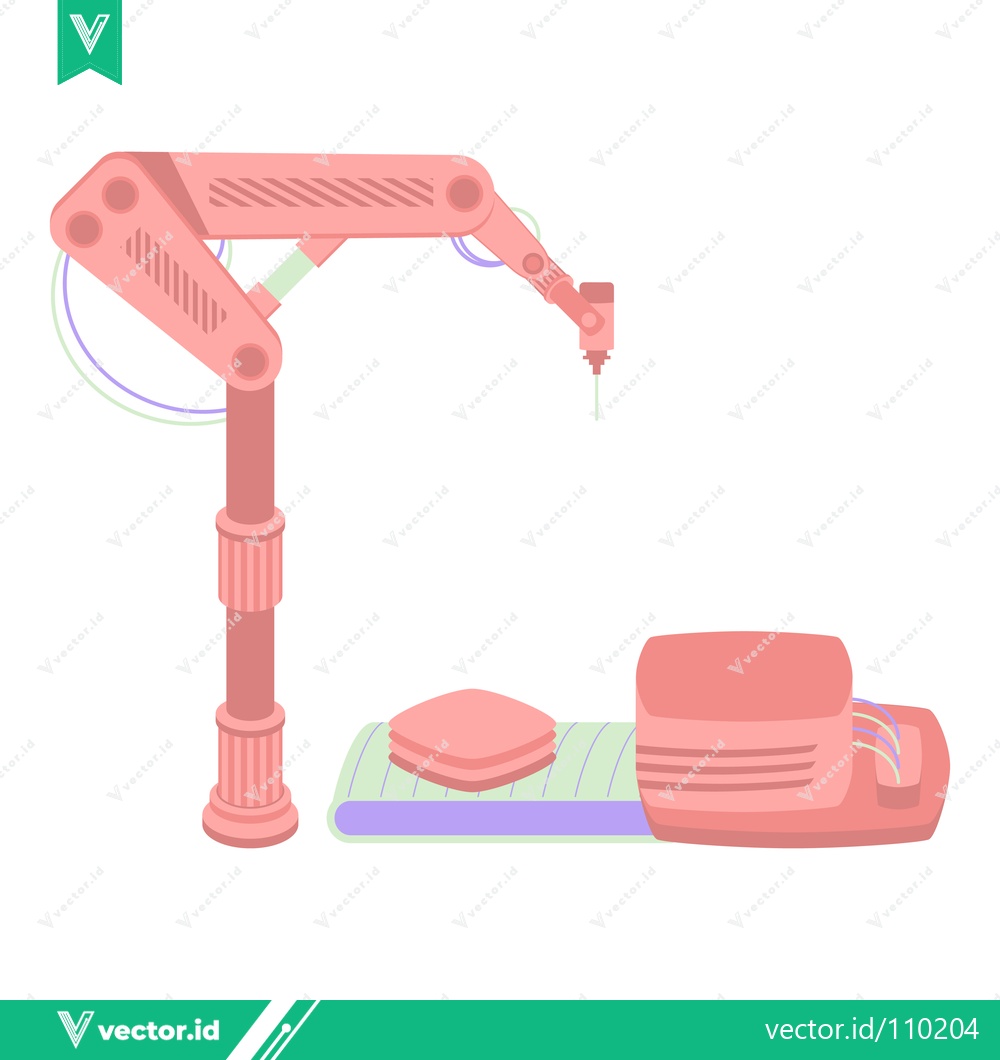 Premium Vector dari Automated Robotic Arm with Precision Tool