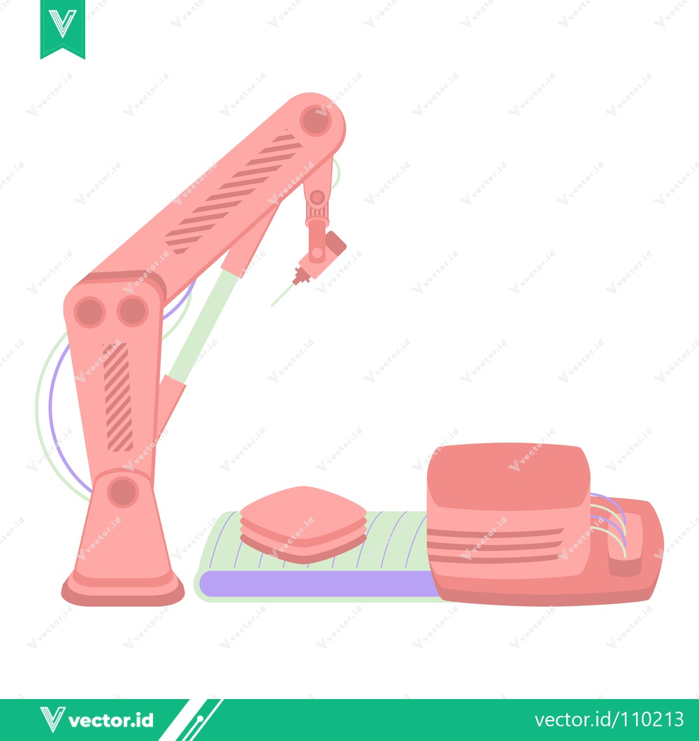 Premium Vector dari Automated Robotic Arm in a Manufacturing Setting