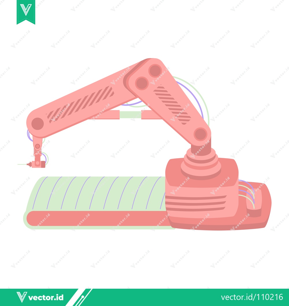 Premium Vector of Automated Robotic Arm in Industrial Manufacturing Process