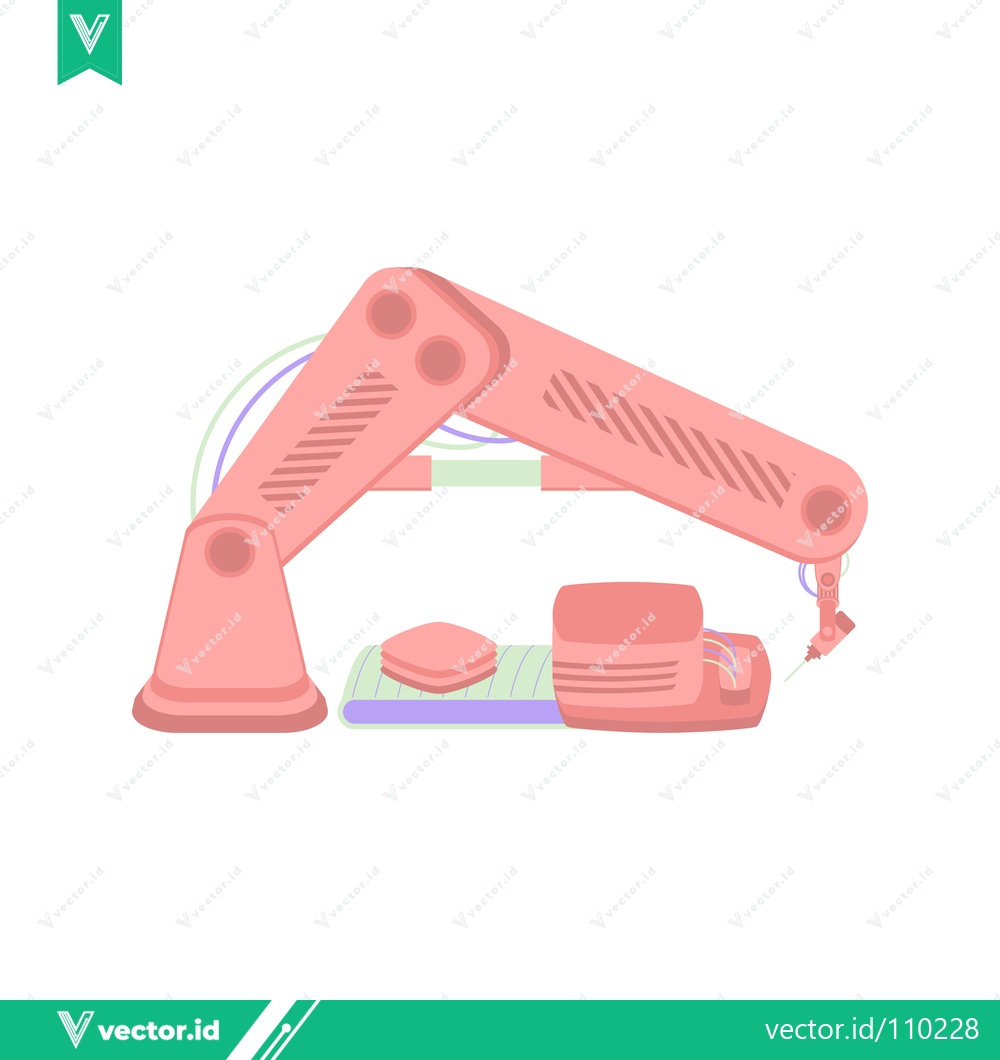Premium Vector of Automated Robotic Arm in a Manufacturing Setting