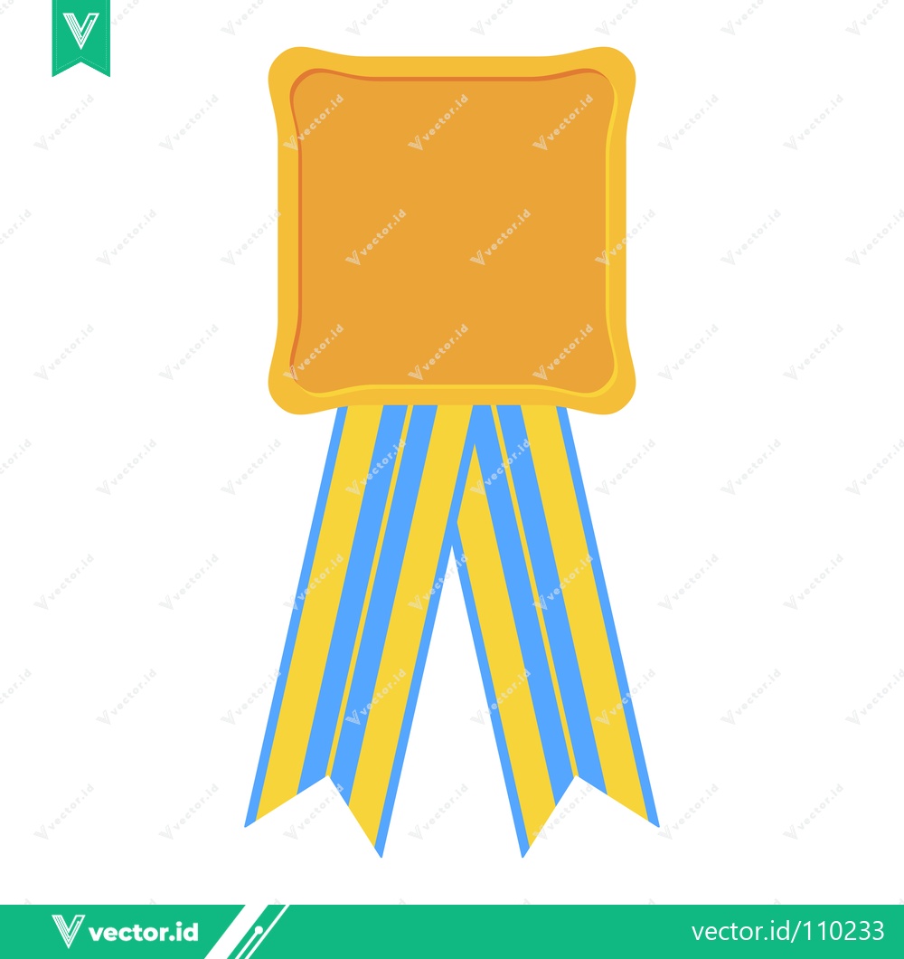 Premium Vector of Golden Award Ribbon with Blank Space for Text