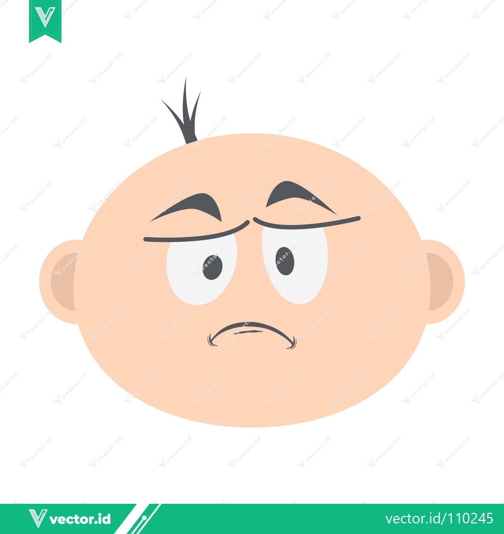 Premium Vector dari Sad Baby Face Cartoon Illustration
