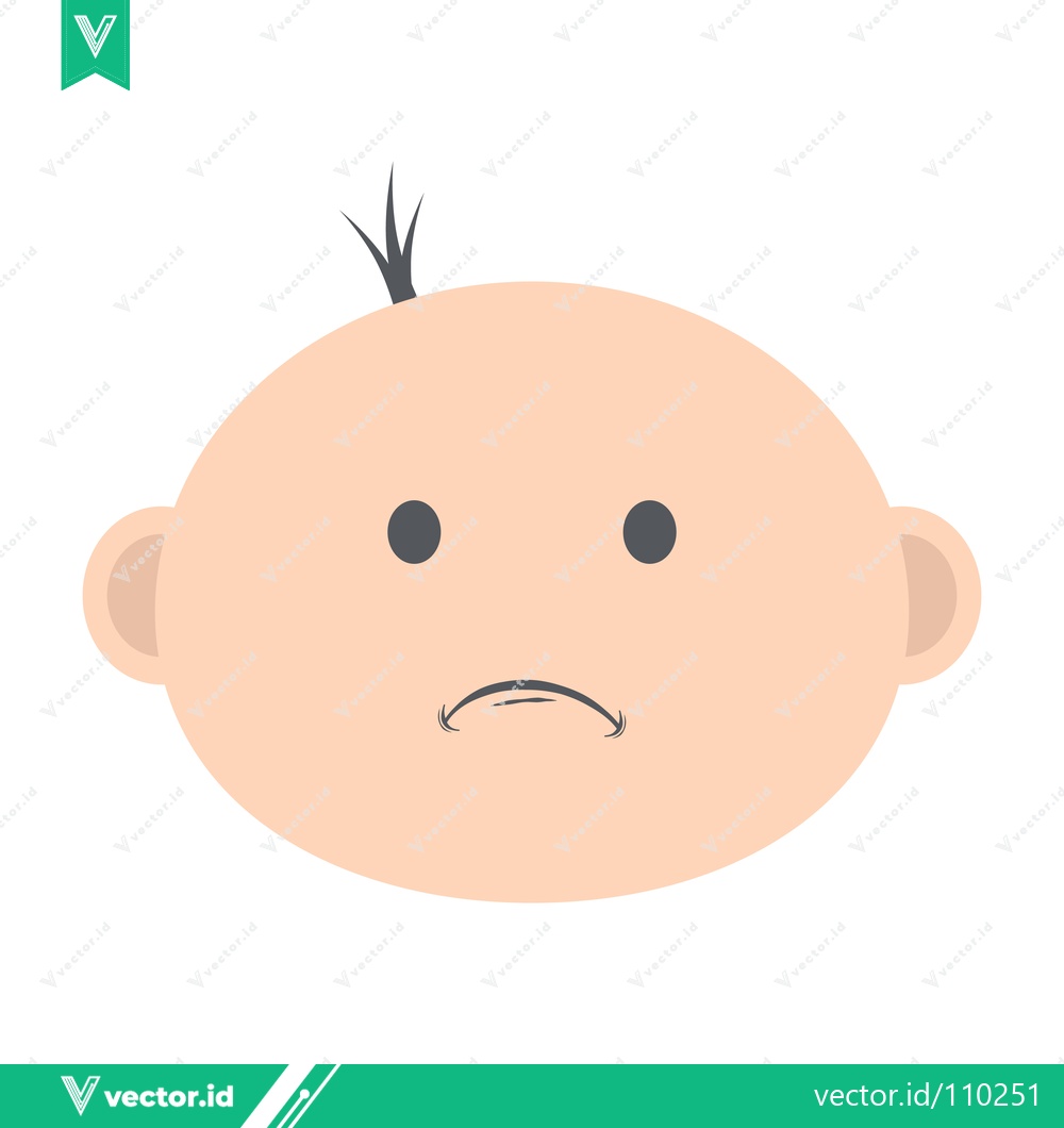 Premium Vector dari Sad Baby Face Icon Vector Illustration