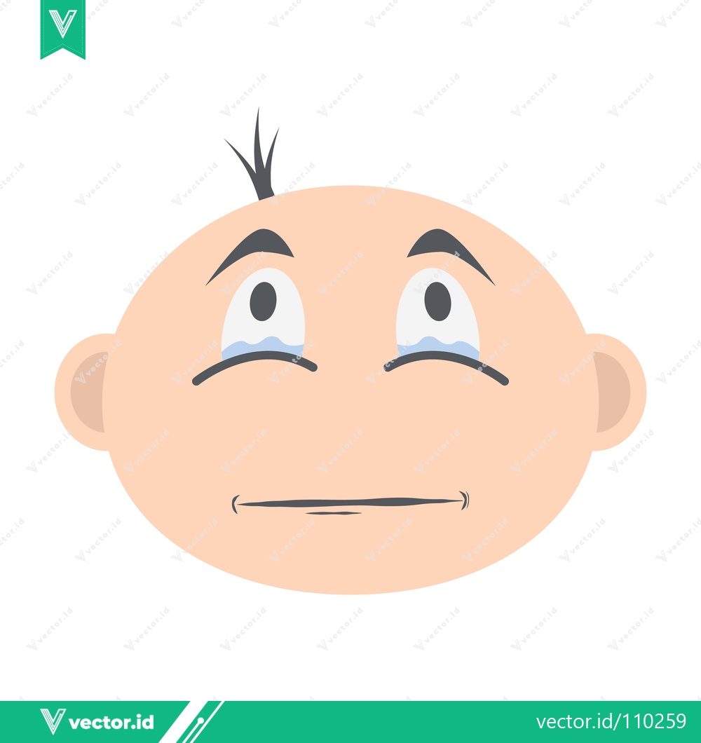 Premium Vector dari Sad Baby Face with Tears Crying Emotion