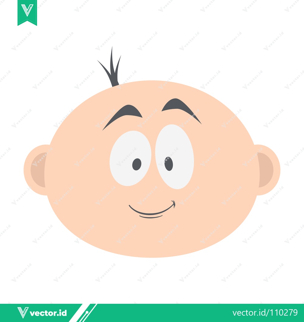 Premium Vector dari Cute Baby Face Cartoon Illustration
