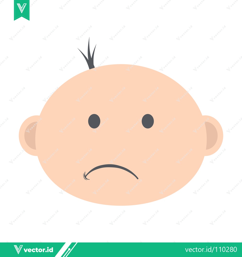 Premium Vector dari Sad Baby Face Icon Vector Illustration
