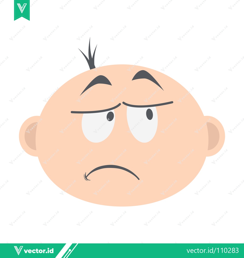 Premium Vector dari Cartoon Baby Face Expressing Boredom and Disinterest