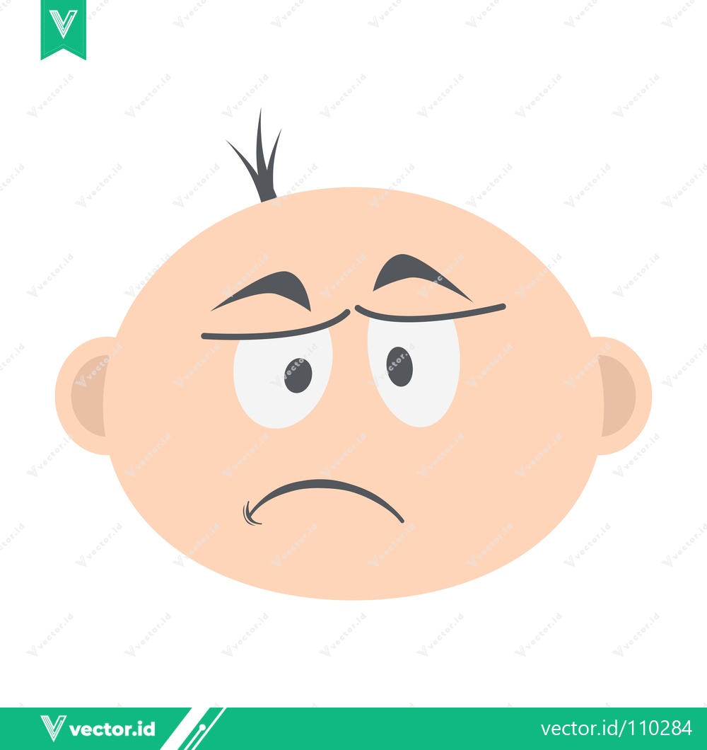 Premium Vector dari Sad Baby Face Cartoon Illustration