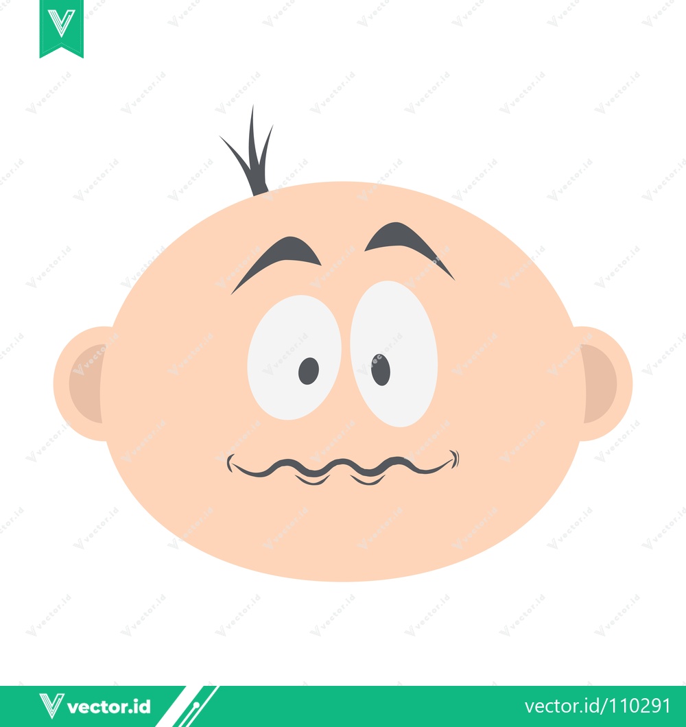 Premium Vector dari Cartoon Baby Face with Worried Expression