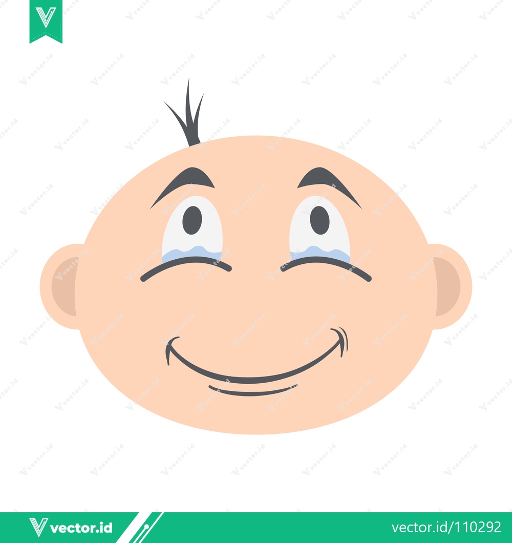 Premium Vector dari Happy Baby Face with Tears of Joy Cartoon