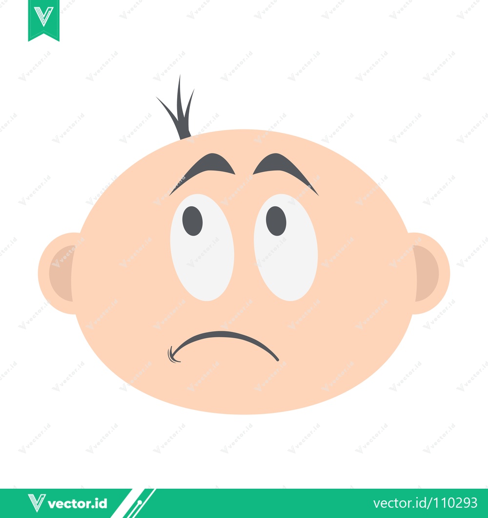 Premium Vector dari Sad Baby Face Cartoon Illustration
