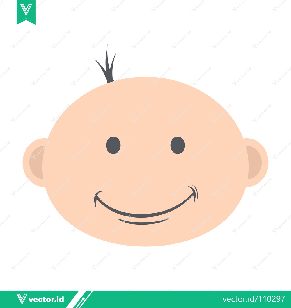 Premium Vector dari Cute Baby Face Cartoon Illustration