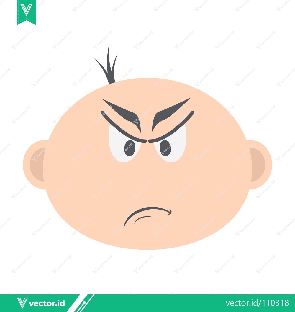Premium Vector dari Cartoon Angry Baby Face Icon Vector Illustration