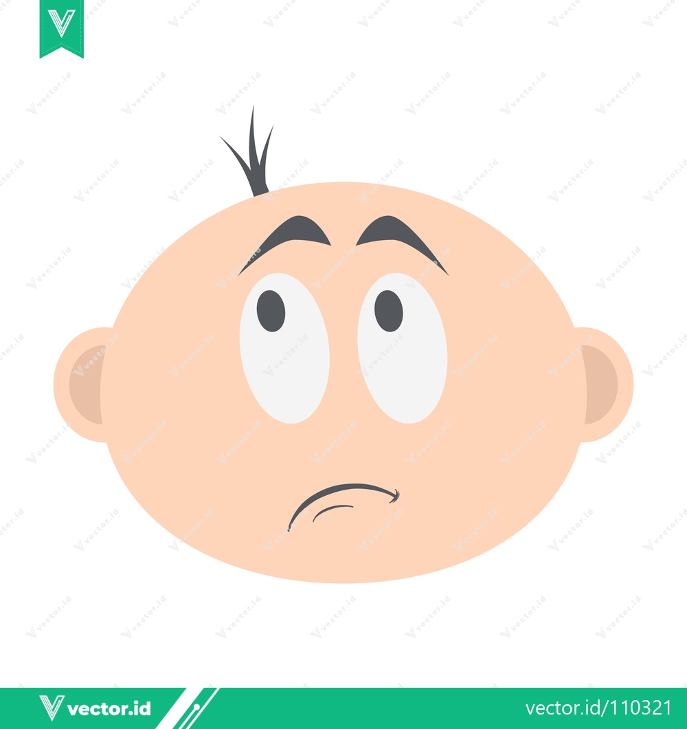 Premium Vector of Confused Baby Face Cartoon Illustration