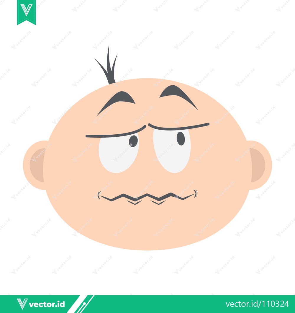 Premium Vector dari Cartoon Baby Face with Skeptical Expression