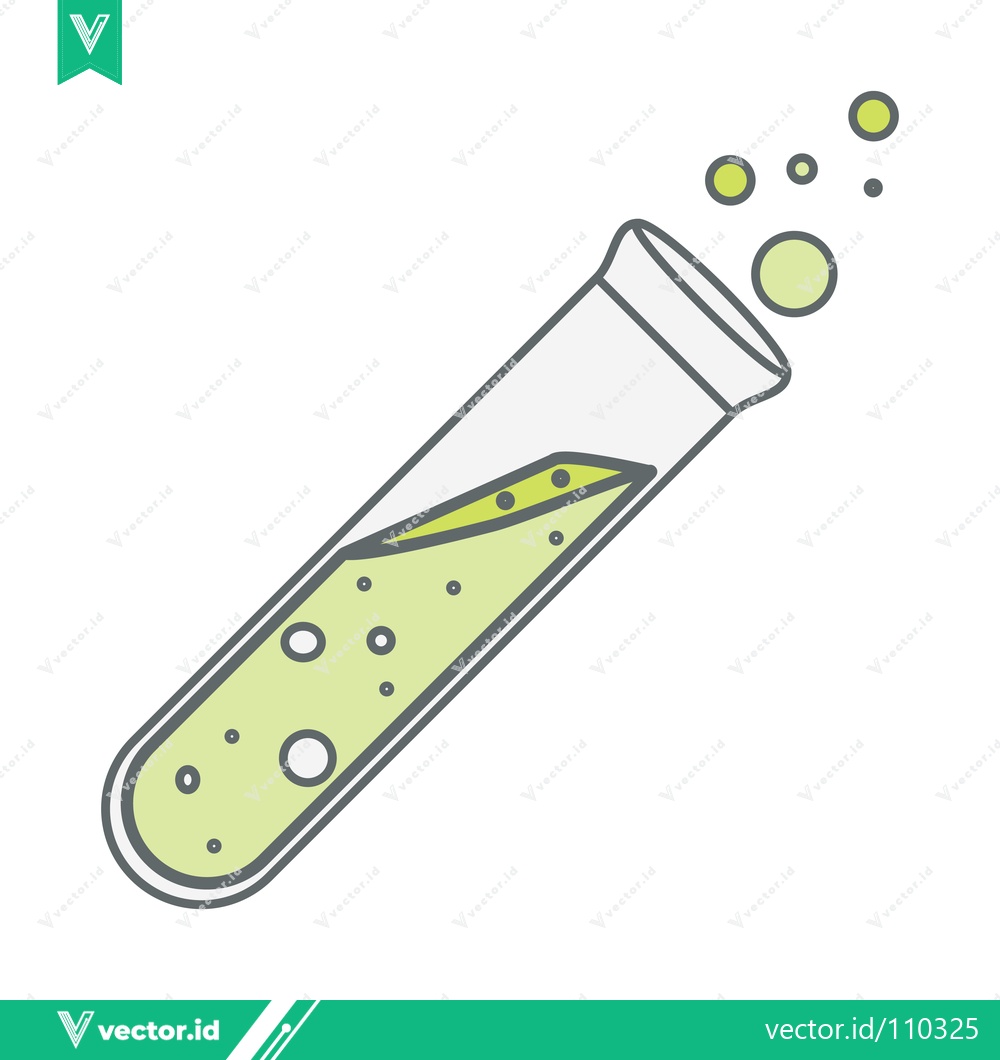 Premium Vector of Test Tube with Bubbles and Green Liquid