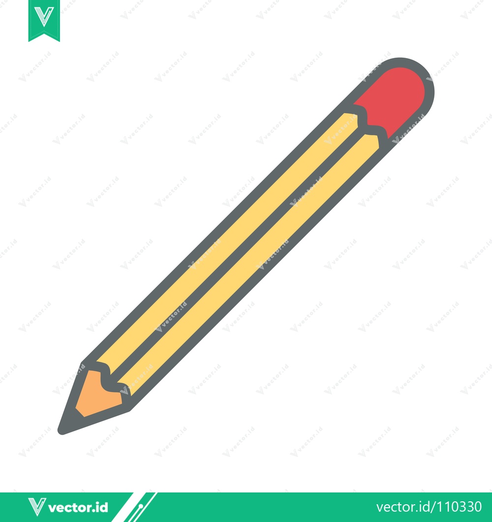 Premium Vector of Yellow Pencil with Red Eraser Icon