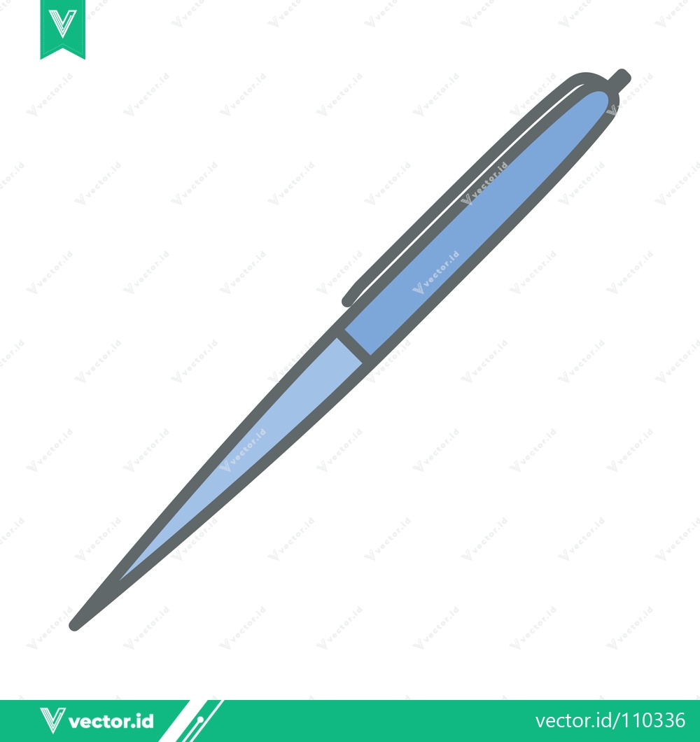 Premium Vector dari A simple clean illustration of a blue ballpoint pen