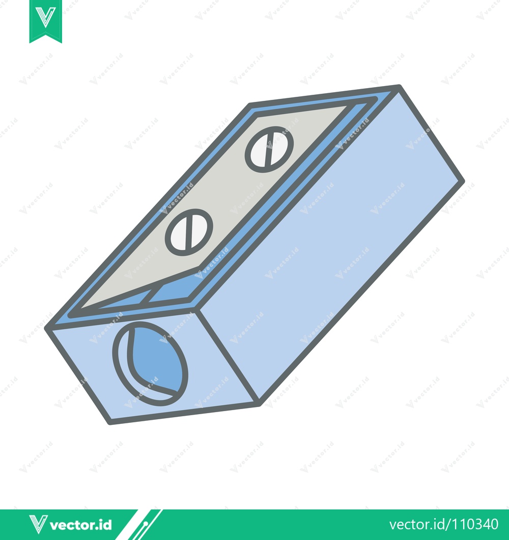 Premium Vector dari Simple Blue Pencil Sharpener Illustration Isolated on White Background