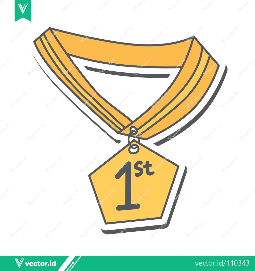Premium Vector of First Place Gold Medal Award for Champions