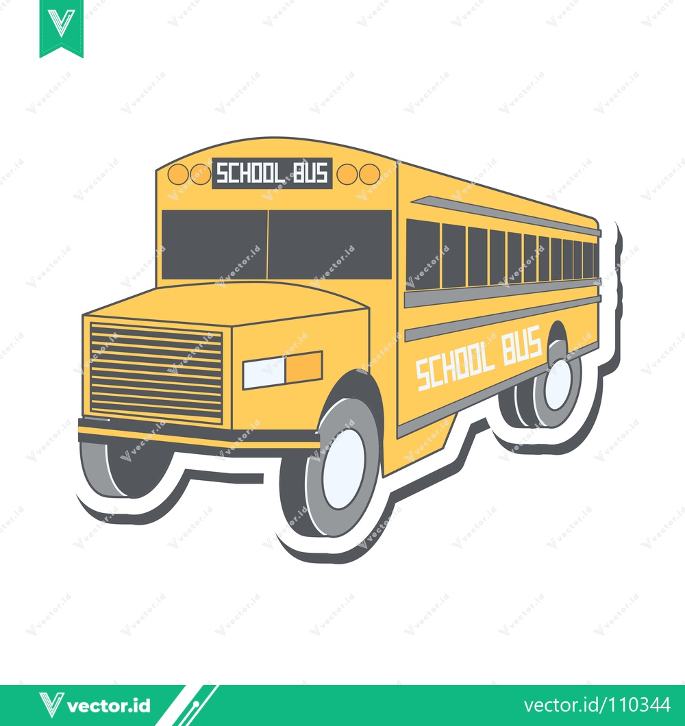 Premium Vector dari Illustration of a classic yellow school bus with SCHOOL BUS text