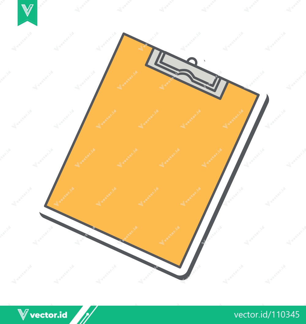 Premium Vector dari Simple Orange Clipboard Icon with Clip