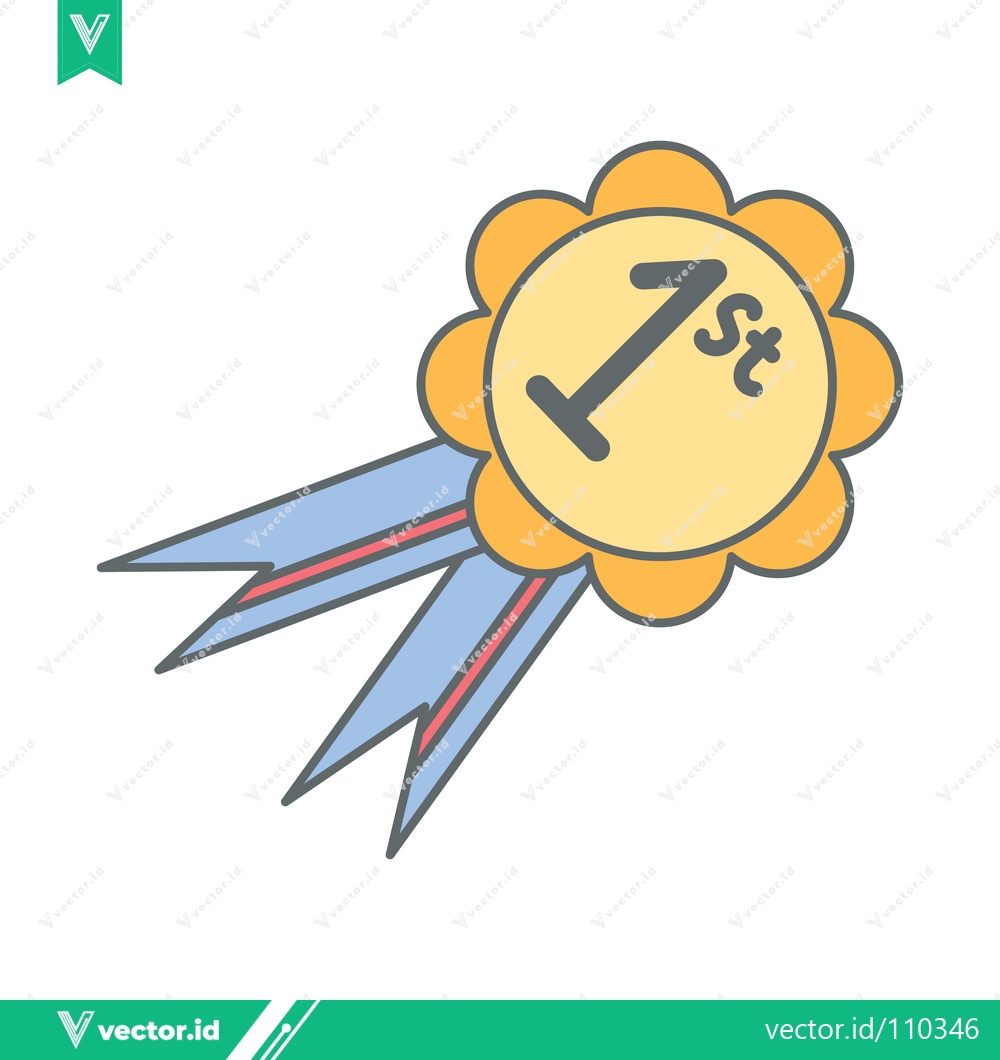 Premium Vector dari First Place Ribbon Award Icon Vector Illustration
