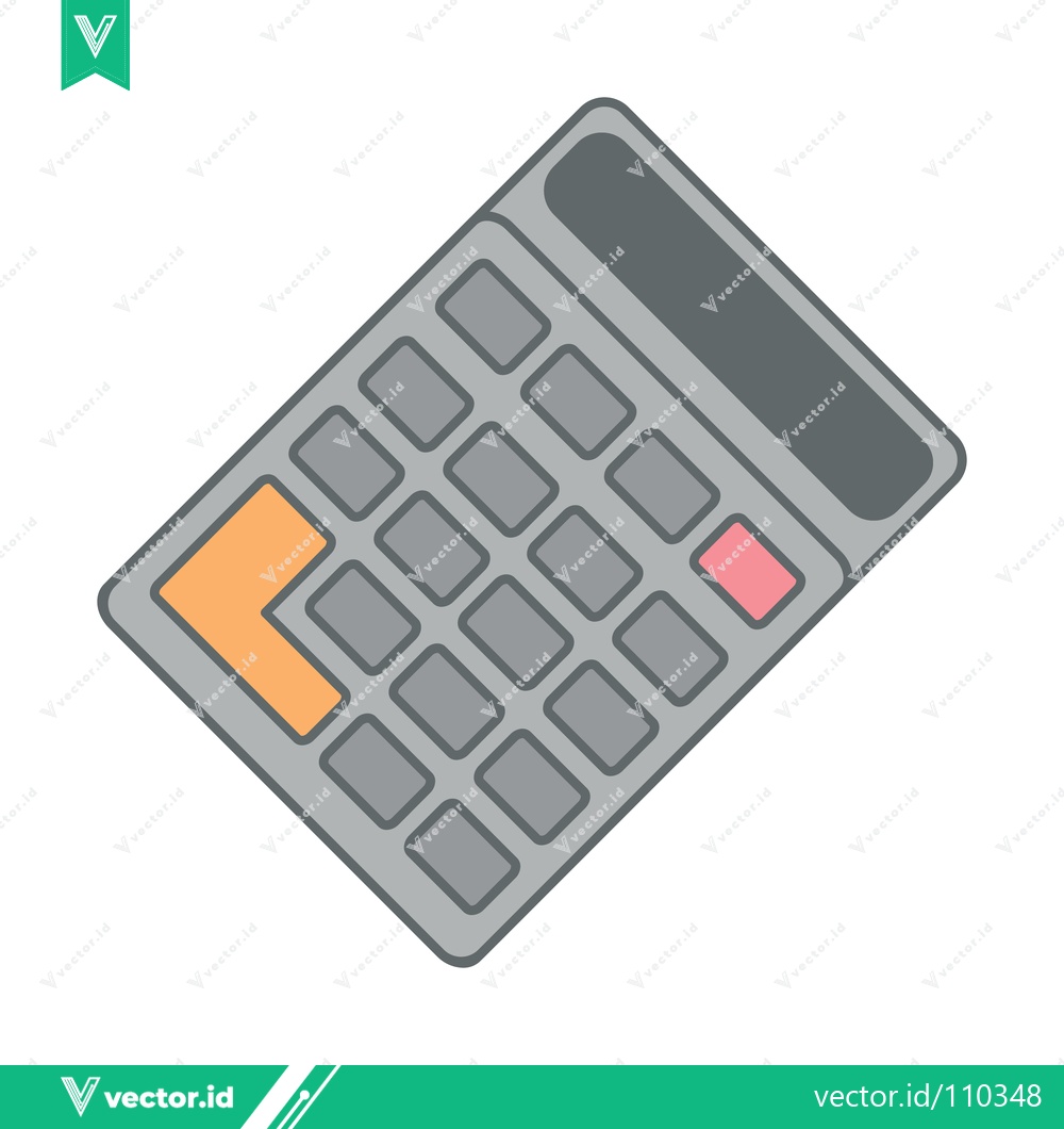Premium Vector dari Simple Isometric Calculator Icon with Orange Enter Button