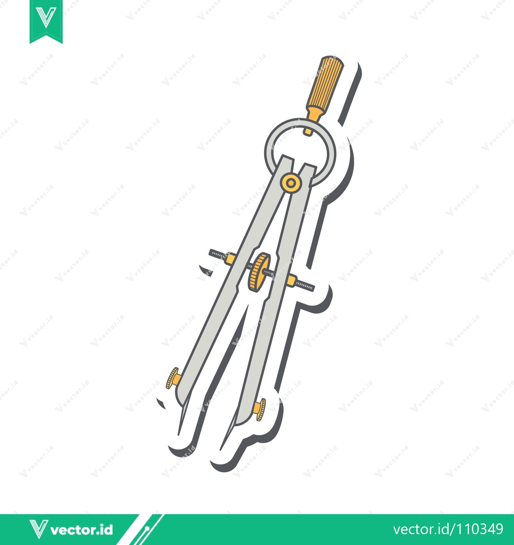 Premium Vector of Illustration of a Drawing Compass with a Pencil Tip