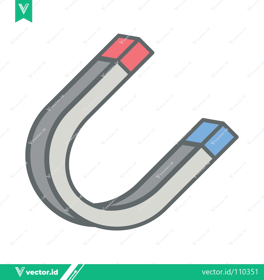 Premium Vector dari A simple illustration of a horseshoe magnet with red and blue poles