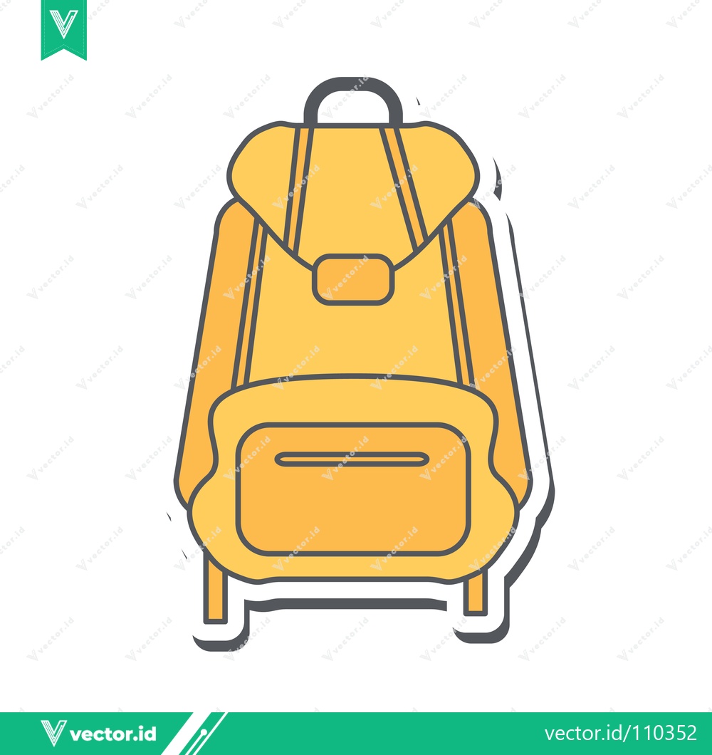 Premium Vector dari Yellow Backpack Icon for Travel and Education