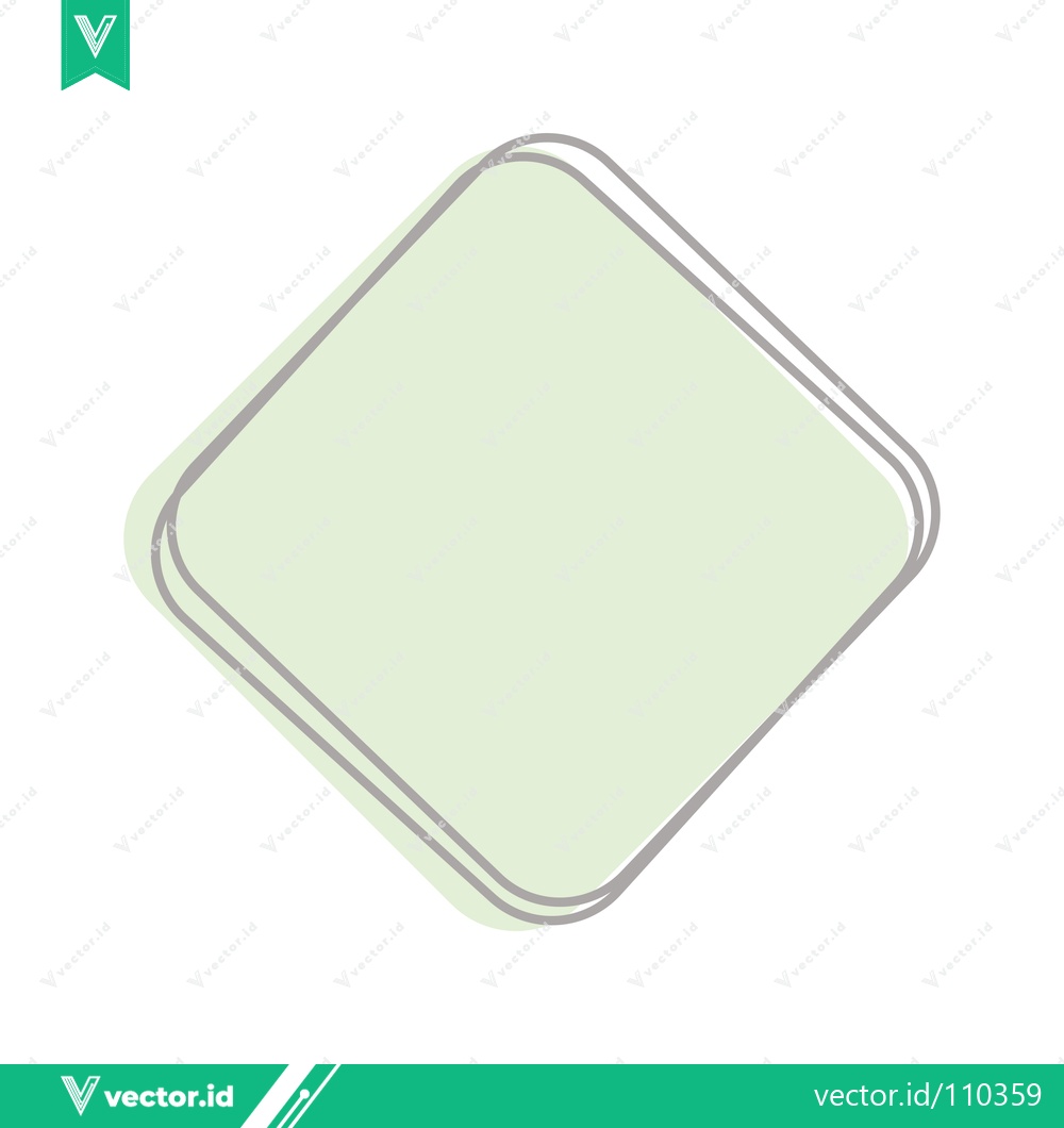Premium Vector dari Minimalist Light Green Diamond Shape with Outline