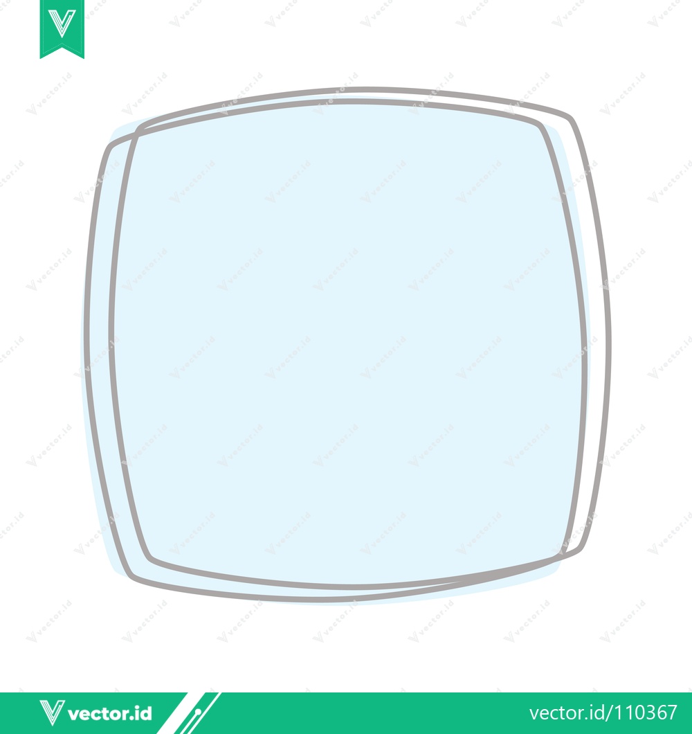 Premium Vector of Abstract Light Blue Rounded Square Shape with Outline
