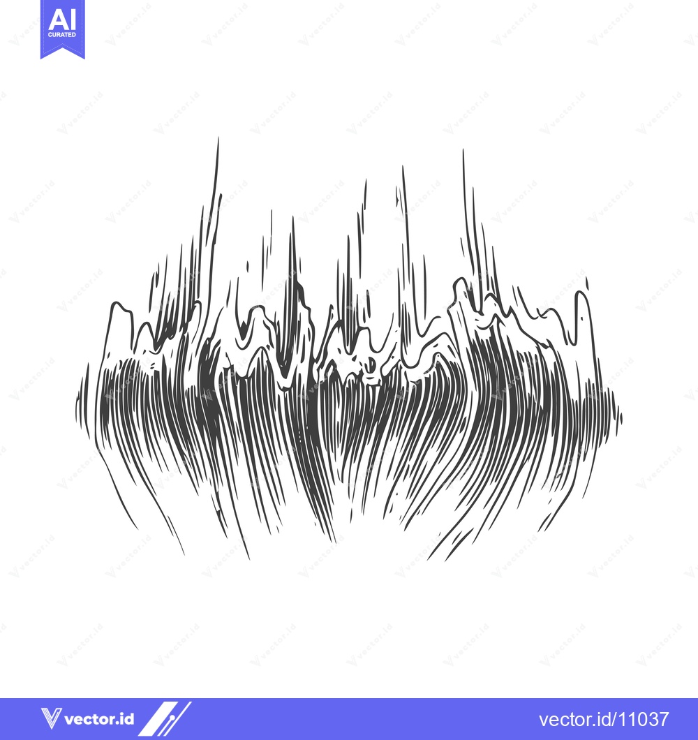Premium Vector dari Abstract Black and White Line Art of Waves