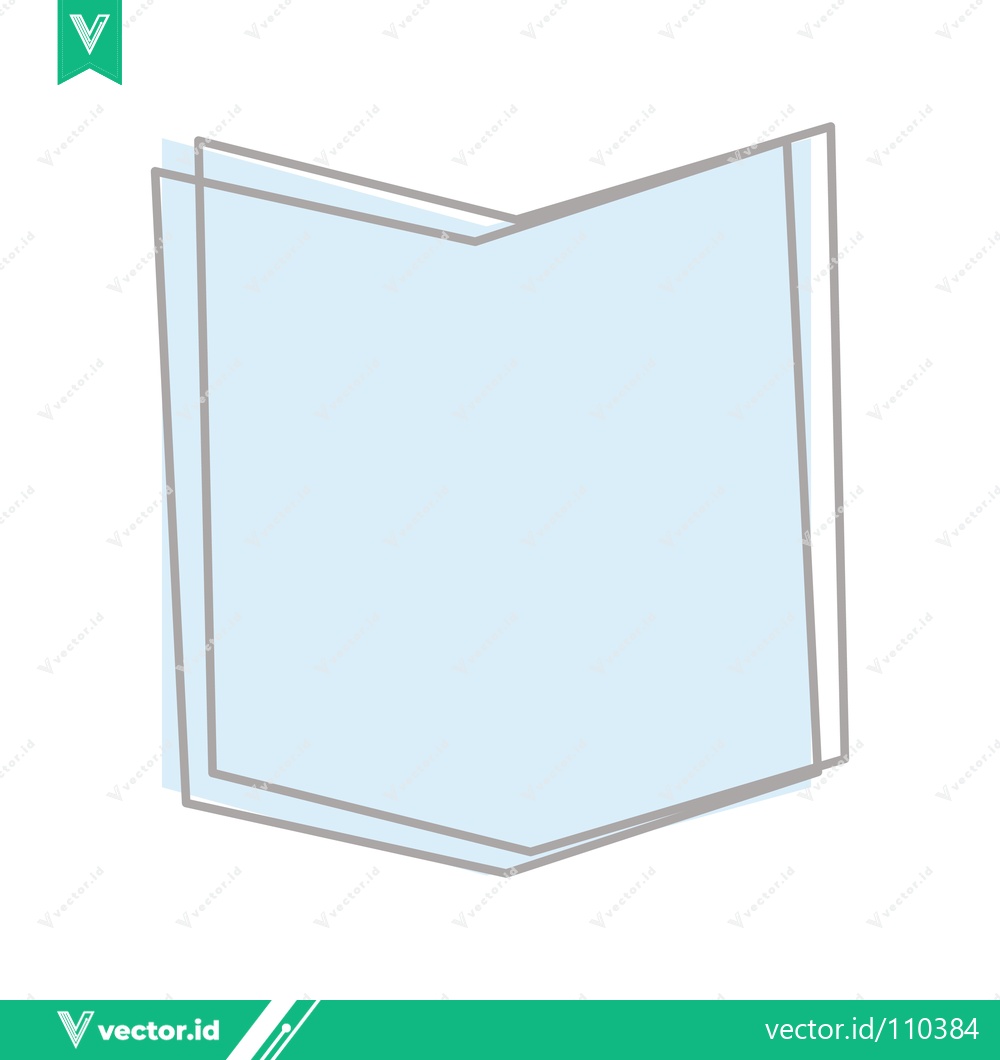 Premium Vector dari Minimalist Open Book Icon with Light Blue Pages