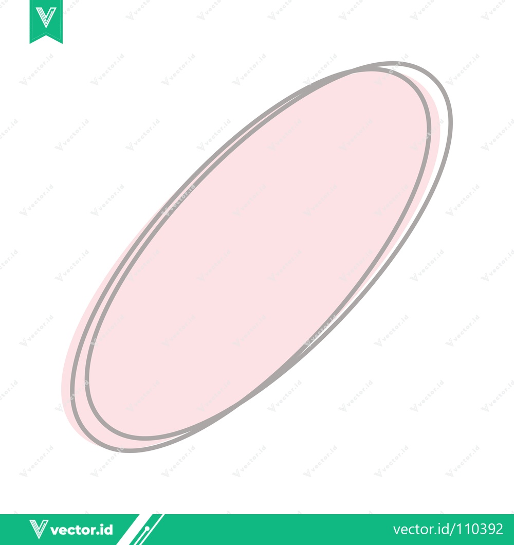 Premium Vector of Abstract Pale Pink Oval Shape with Subtle Grey Outline