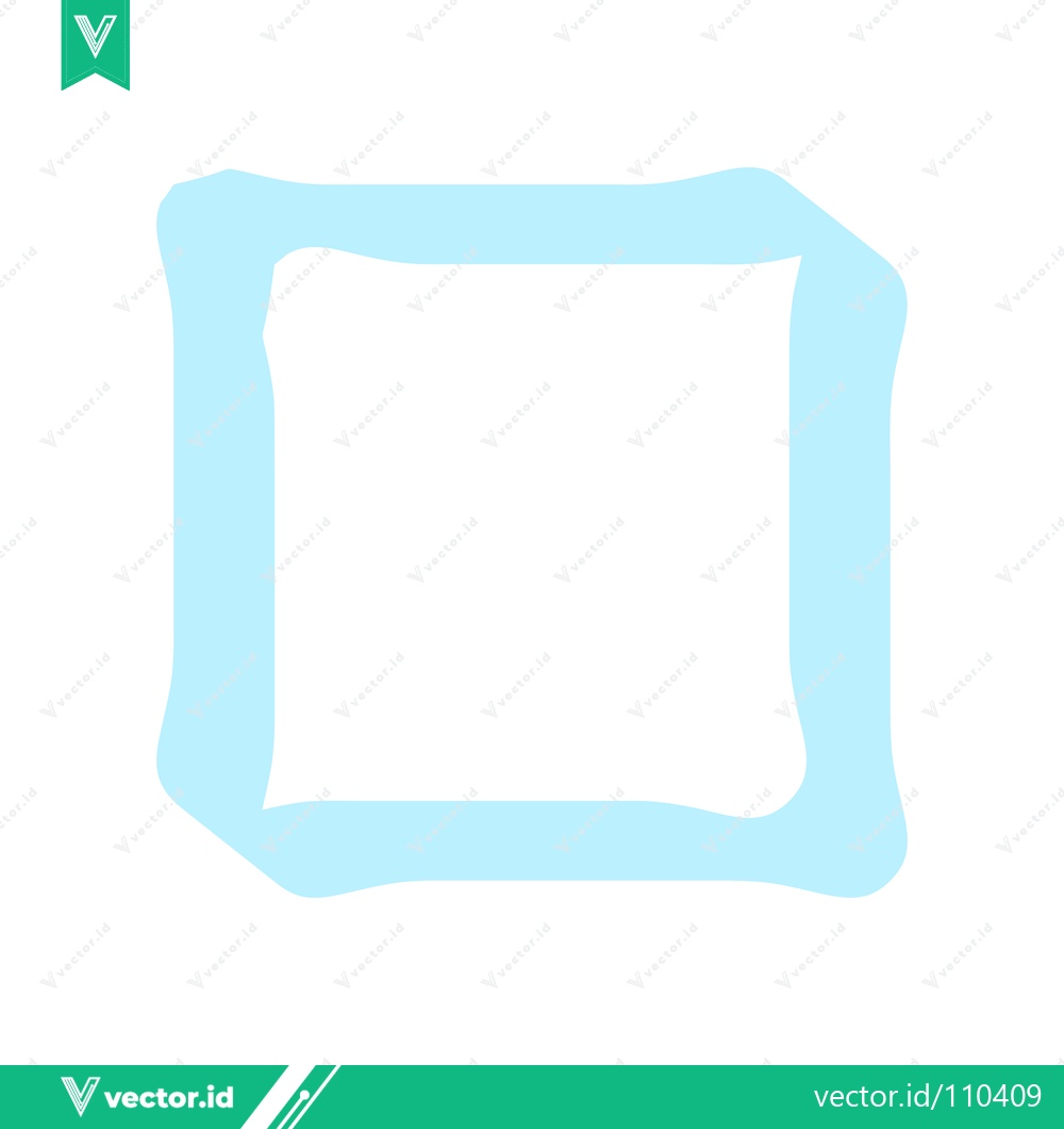 Premium Vector of Simple Light Blue Square Outline on White Background