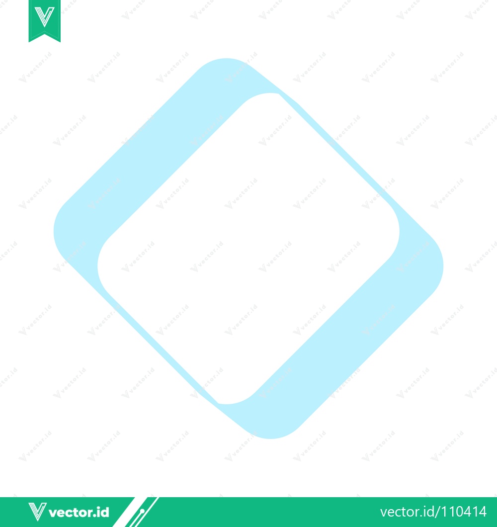 Premium Vector dari Abstract geometric shape with soft blue border and white center