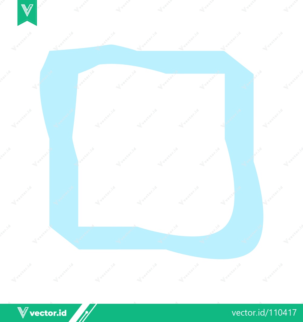 Premium Vector of Abstract Light Blue Square Frame with Wavy Edges