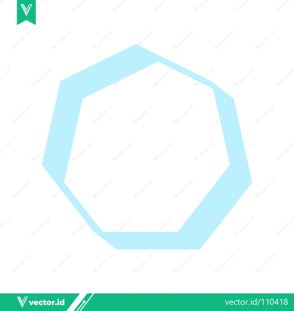 Premium Vector of Abstract Geometric Shape with Light Blue Outline on White Background