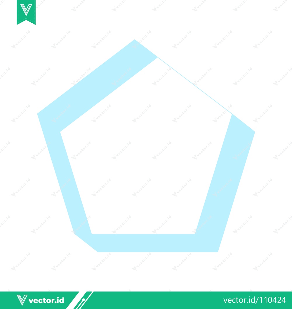Premium Vector of Abstract Geometric Shape Light Blue Outline