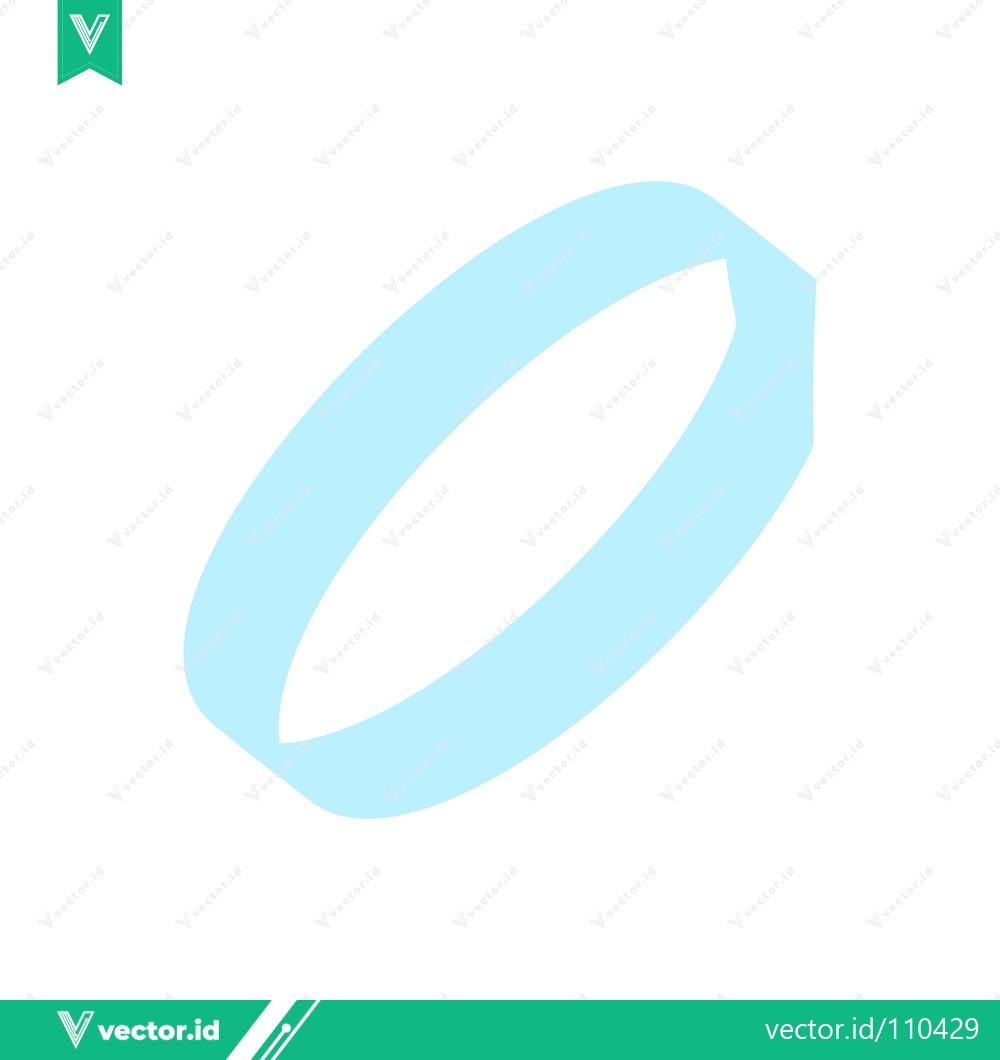 Premium Vector of Simple Light Blue Ring Icon Isolated on White Background