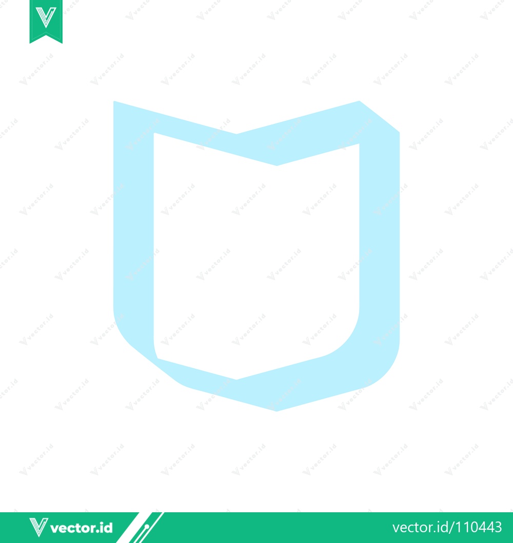 Premium Vector of Abstract Blue Shield Shape Minimalist Design